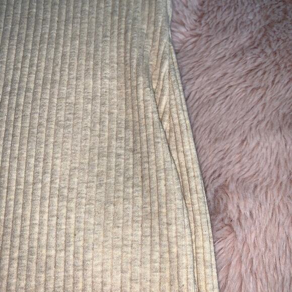 NWT Sincerely Jules Beige Ribbed Short Sleeve Embroidered Rainbow Dress MED - Picture 7 of 10